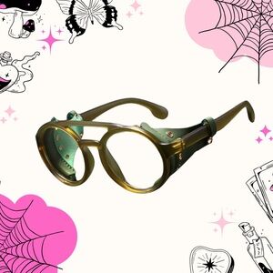 Steampunk Goggles - Green and Gold New